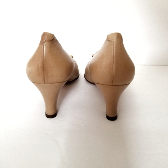 Bally Tan Juniper Leather Pump Heels Shoes 8 C - Picture 4 of 8